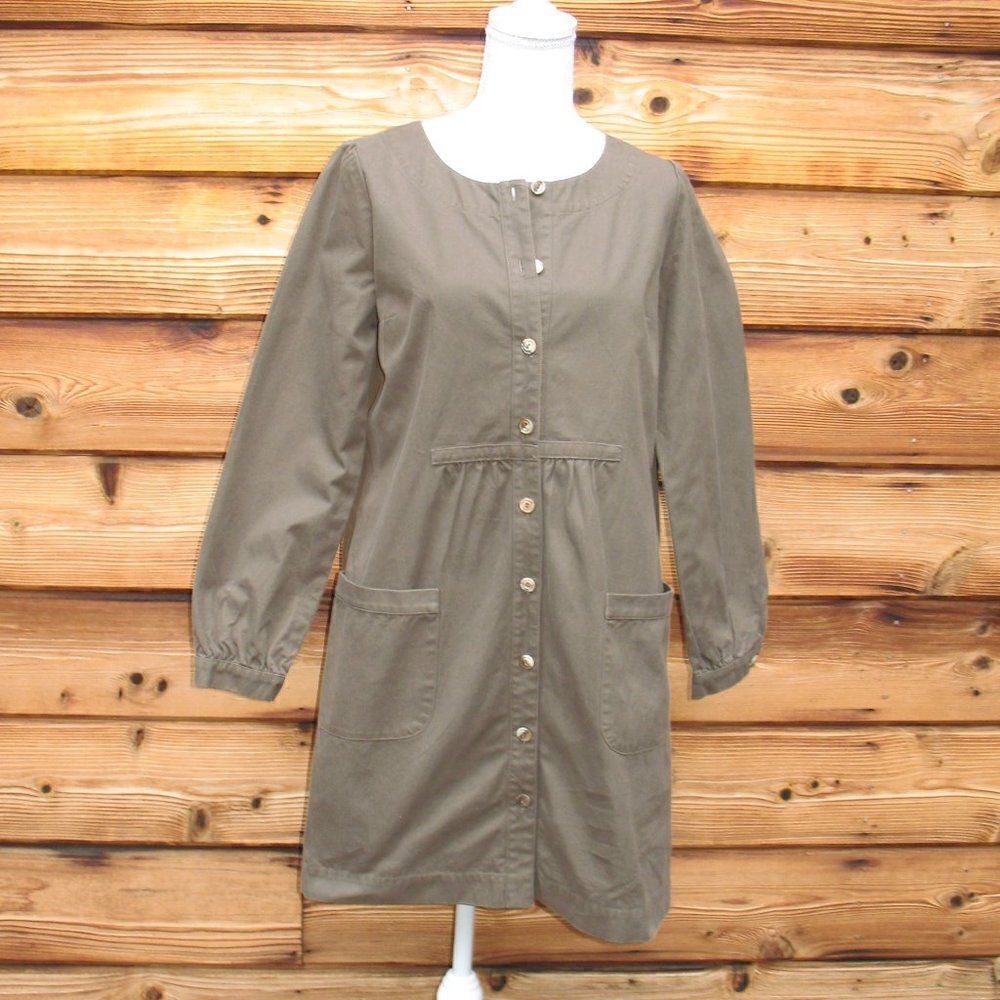 A.P.C. Army Green Cotton Twill Dress